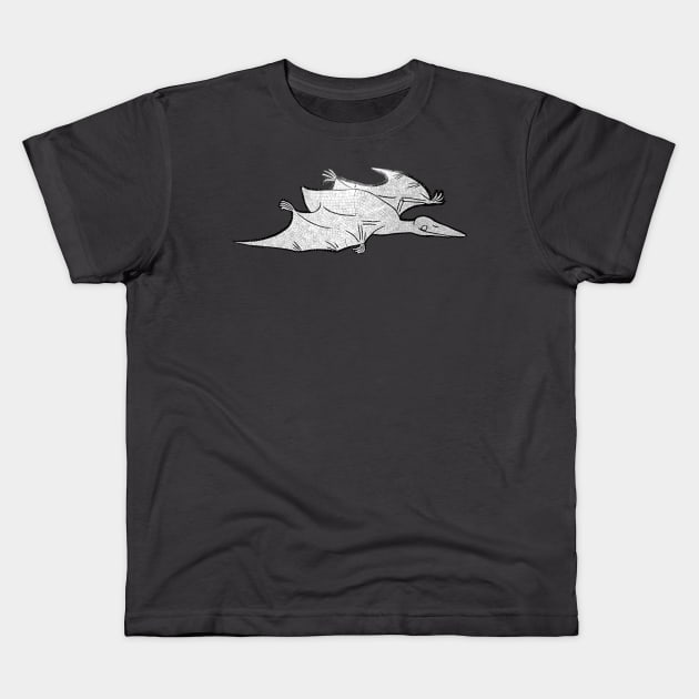 Pterodactyl Kids T-Shirt by Art of V. Cook